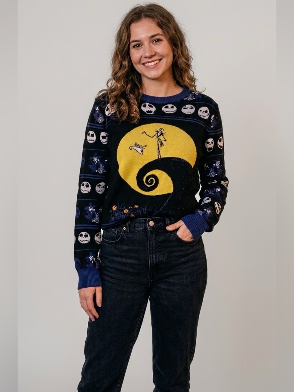 Nightmare Before Christmas Sweater Adult Large Disney Tim Burton Jack